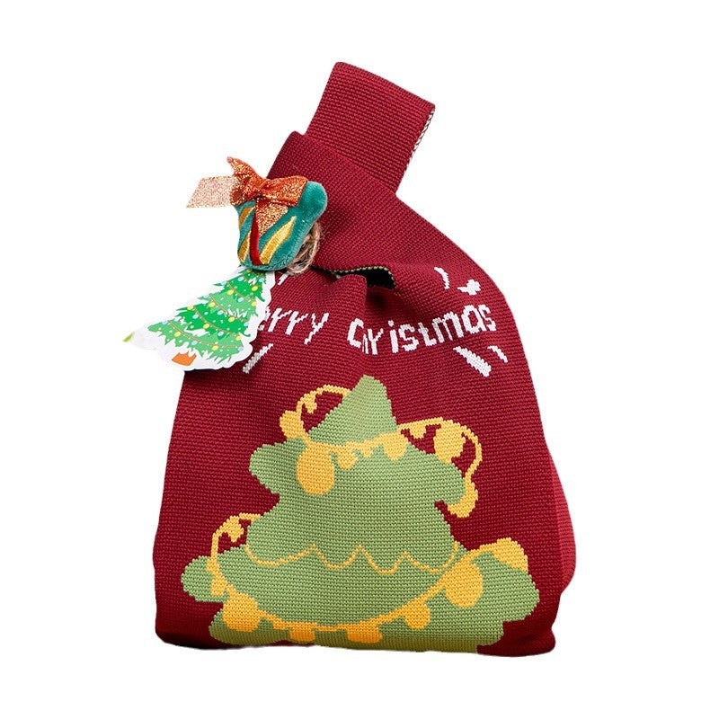 Children's Christmas Gift Apple Candy Eve Knitted Bags