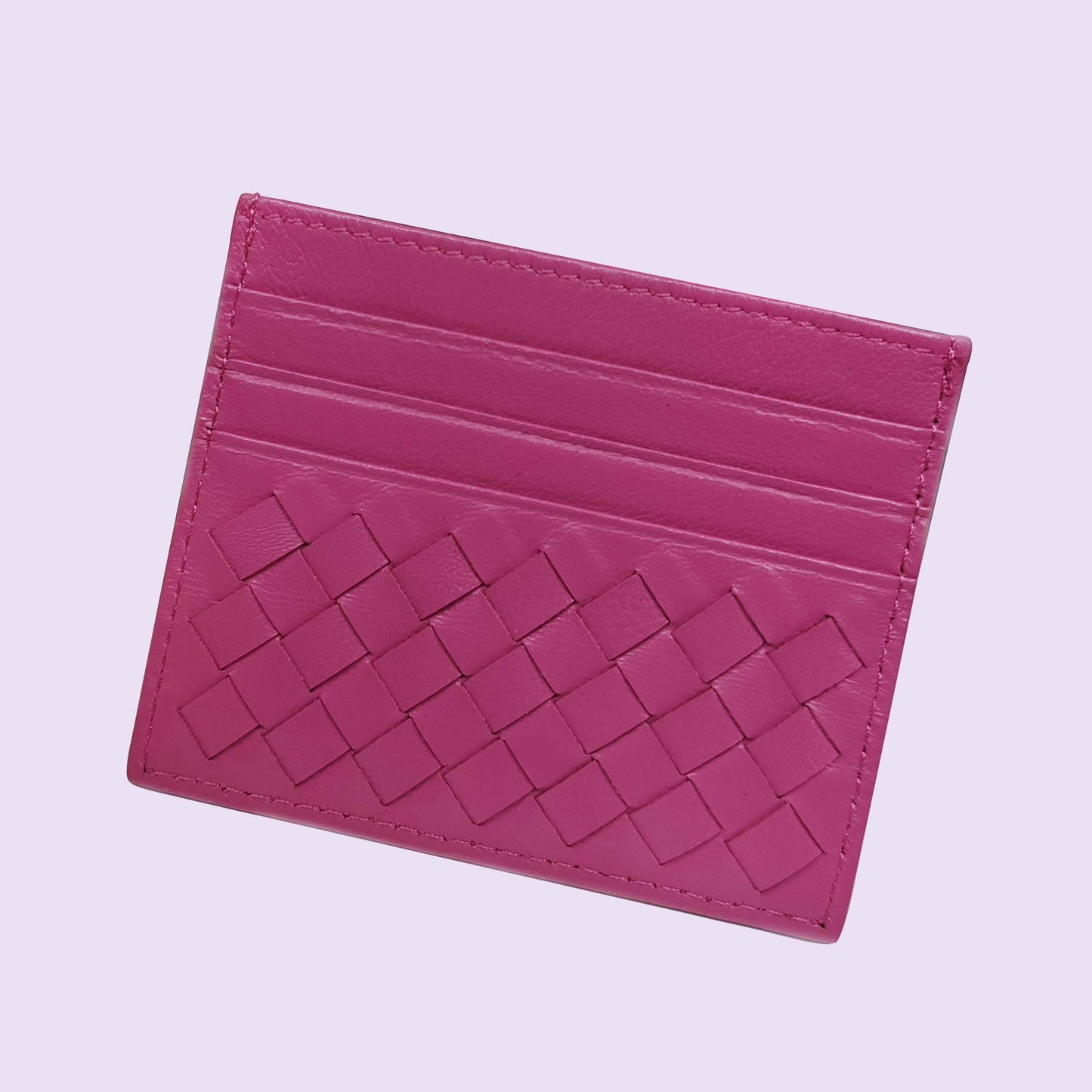 Women's & Men's & Name Sheepskin Woven Lightweight Clamp Card Holder