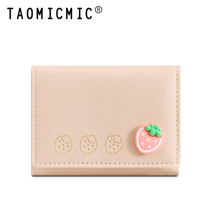 Women's Fruit Foldable Short Multiple Slots Cute Ladies Wallets