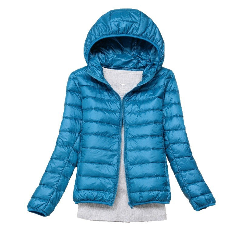 Women's Cross Thin Hood Down Lightweight Slim Jackets