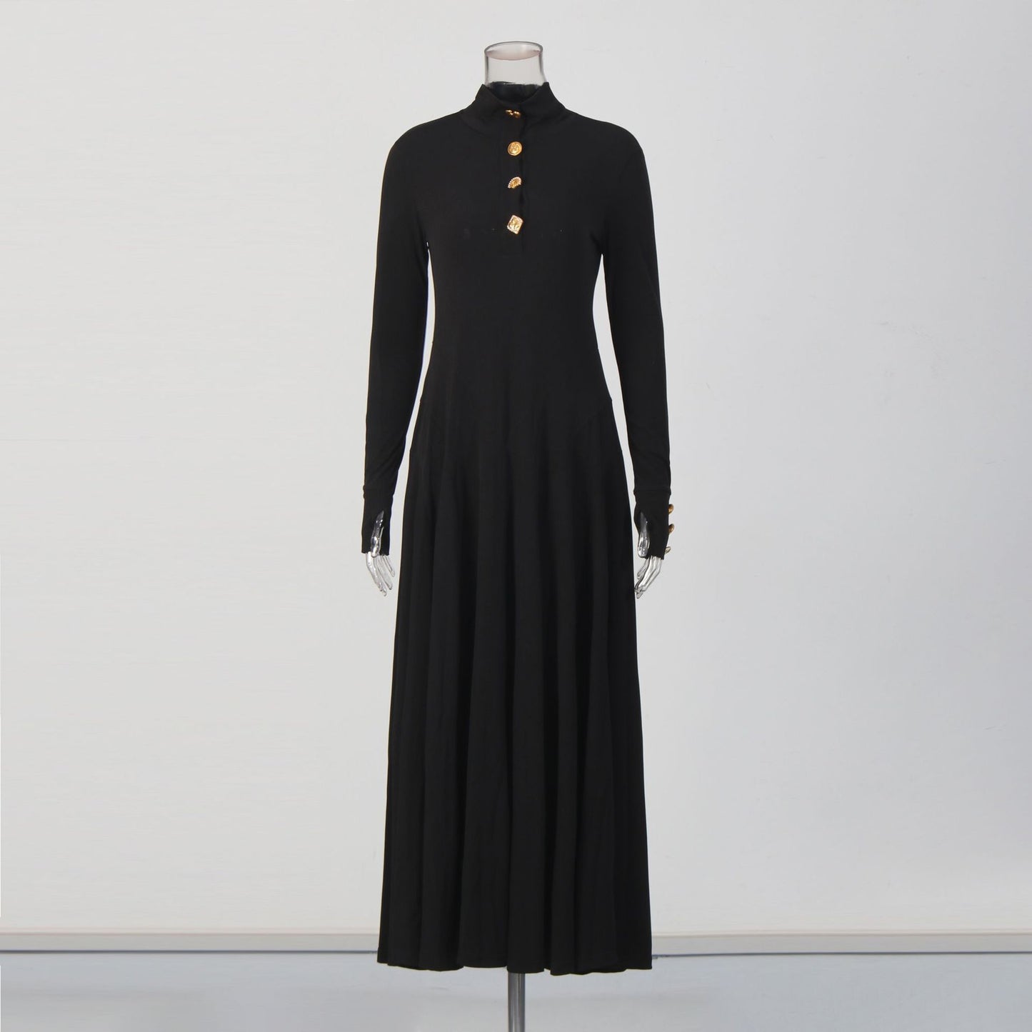 Women's Simple Black Elegant Dress Autumn High-grade Dresses