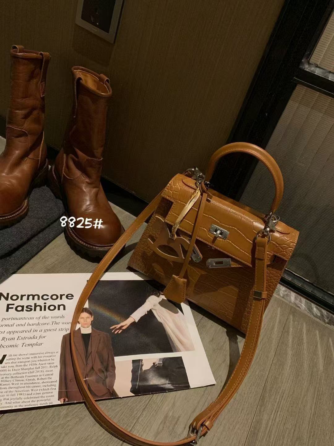 Women's Design Crocodile Pattern Portable Kelly Genuine Bags