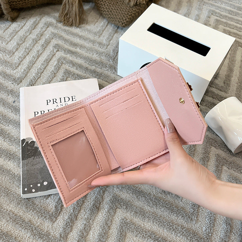 Women's Fashion Short Simple Style Clutch Bow Ladies Wallets