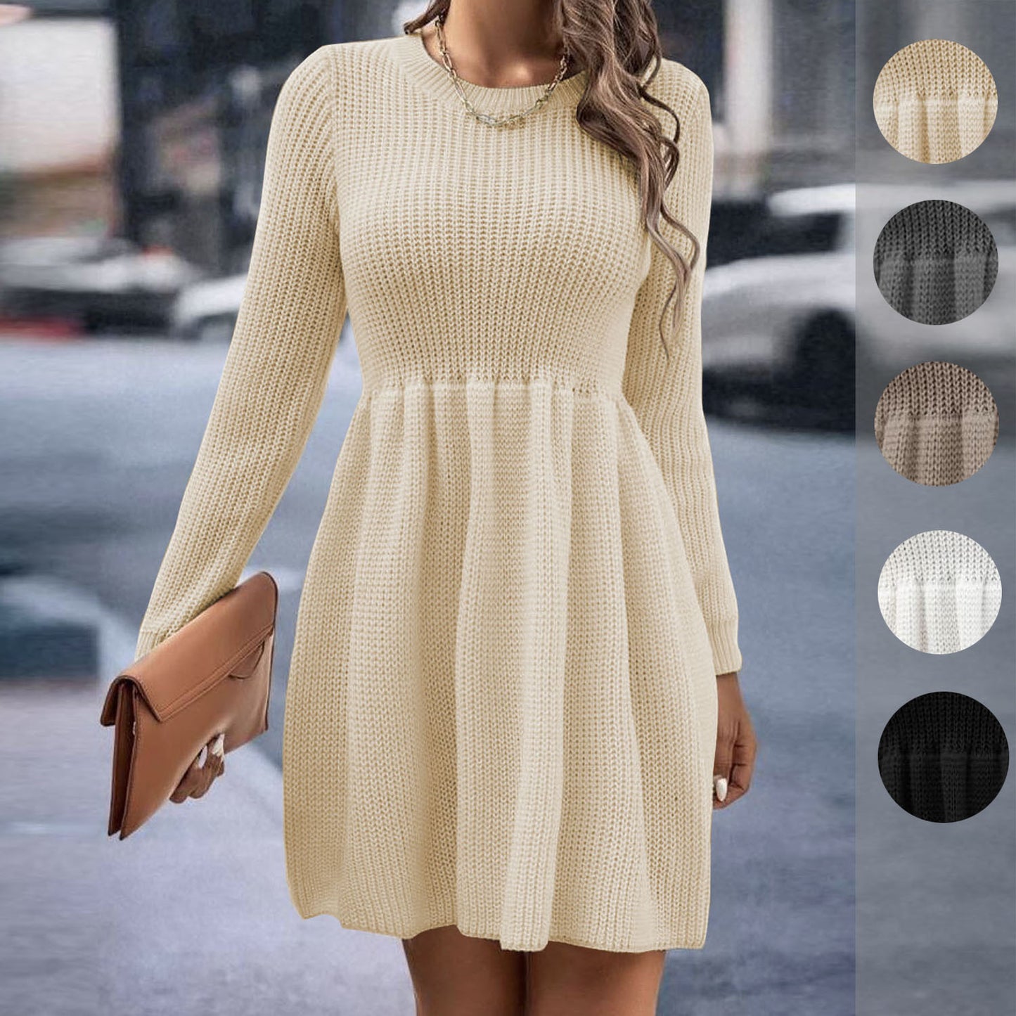 Women's Solid Color Style Clothes Dress Dresses