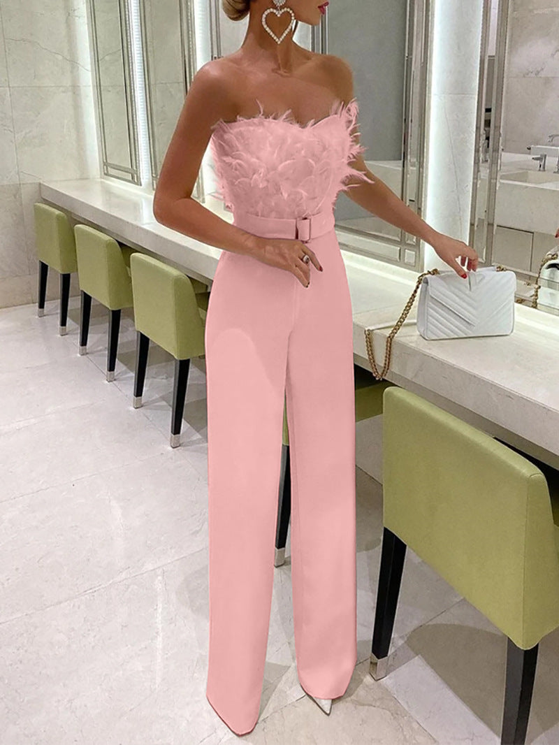 Classy Classic Feather Tube Sexy Fashion Pants