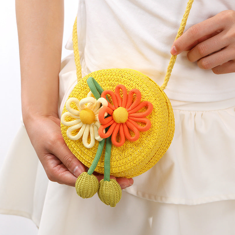 Women's & Children's Seaside Beach Weaving Straw Hat Pastoral Children's Coin Purse