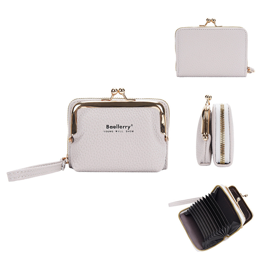 Women's Portable Zipper Expanding Mini Mouth Ladies Wallets