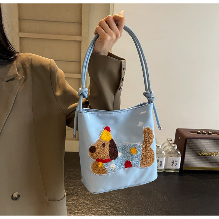 Women's Cute Sausage Dog Fashion Nylon Cloth Shoulder Bags