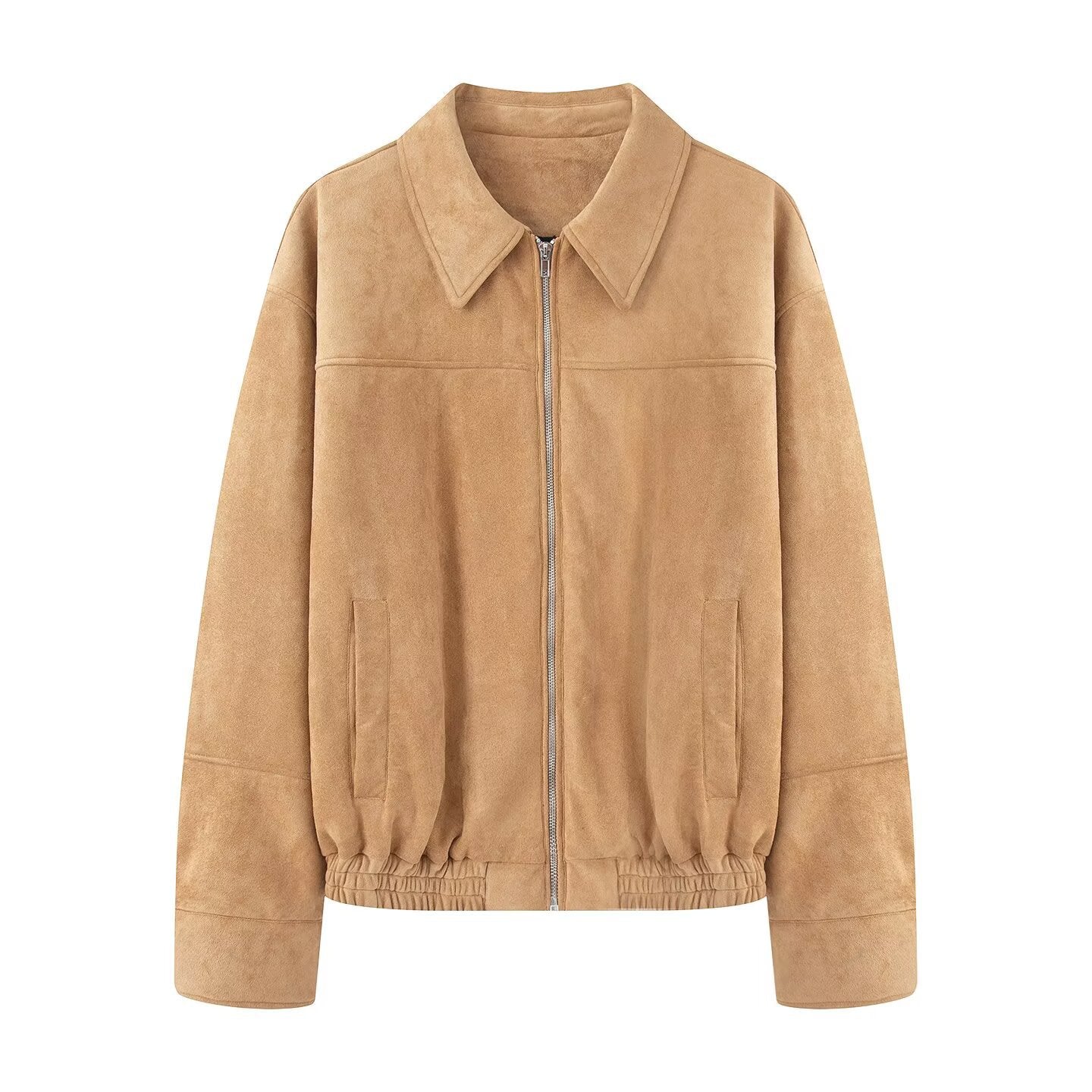 Women's Beautiful Fashion Suede Fabric Bomber Jackets