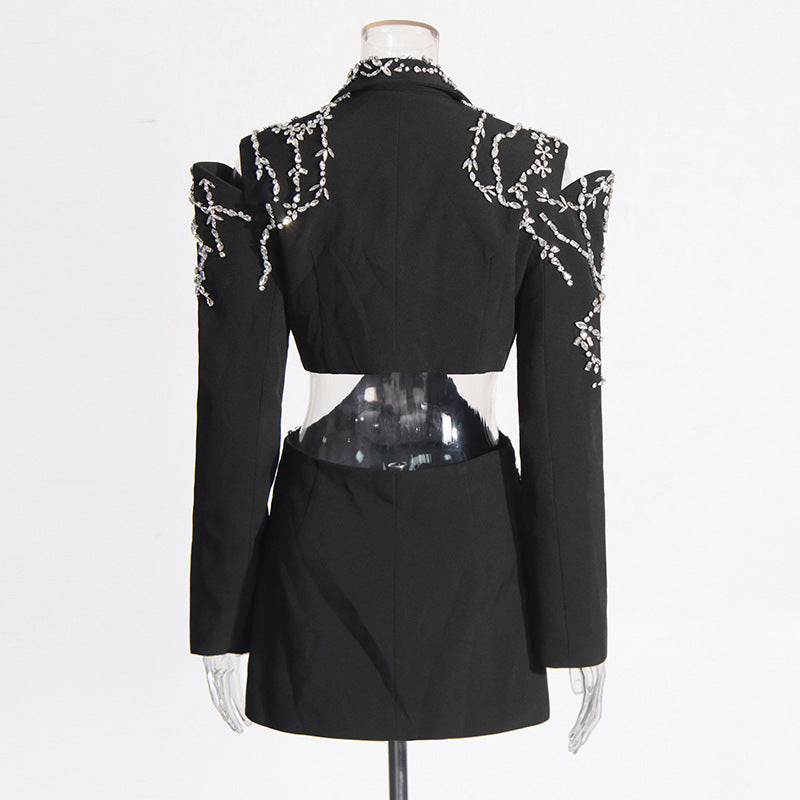 Women's Catwalk Autumn Fashion High Sense Rhinestone Small Suit