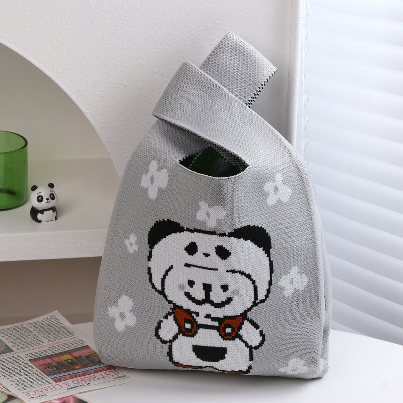 Panda Grandpa Cute Everyday Joker Polyester Handbags
