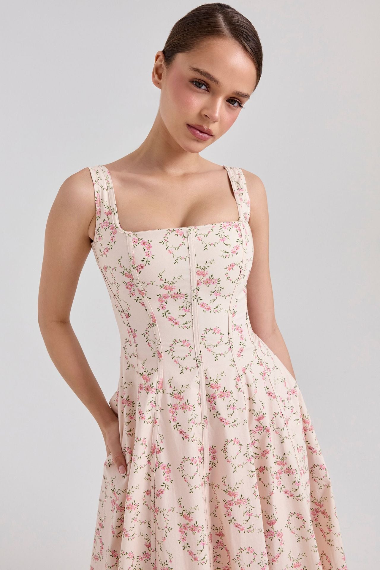 Tied Slim Fit High Waist Midi Dress Dresses