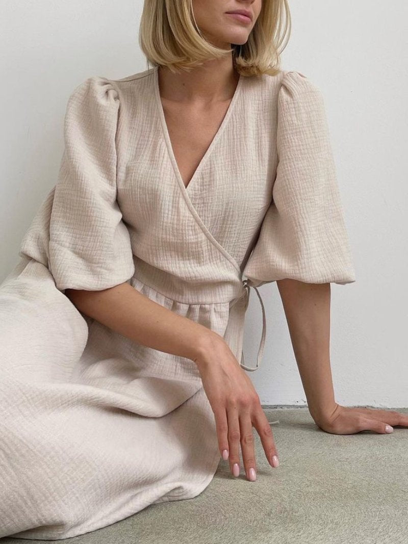 Women's Sweet Atmosphere Solid Color Long Dress Dresses