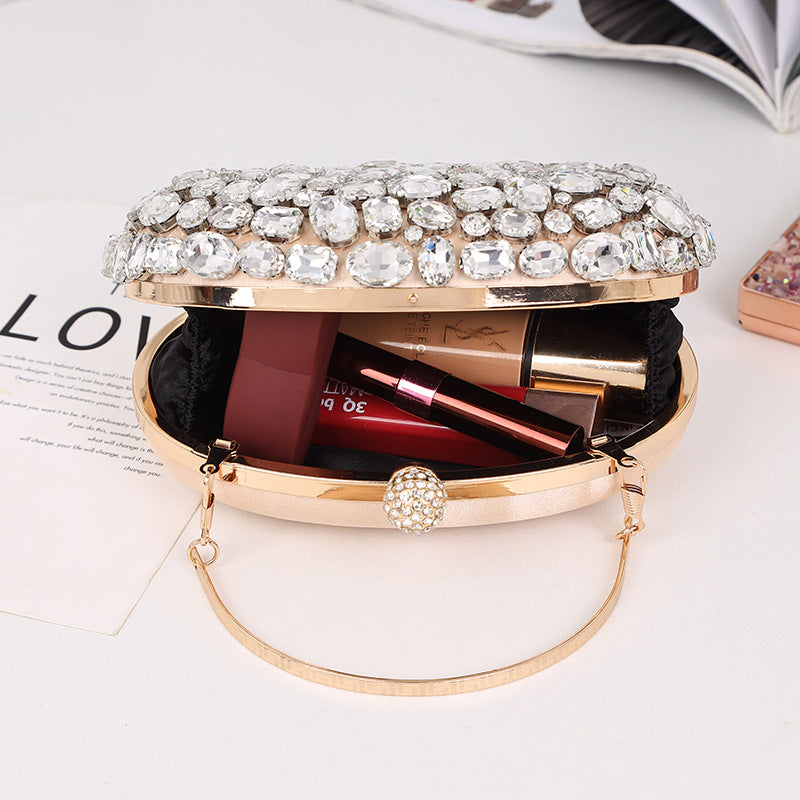 Women's Embroidered Clutch Glass Stone Goose Egg-shaped Bags