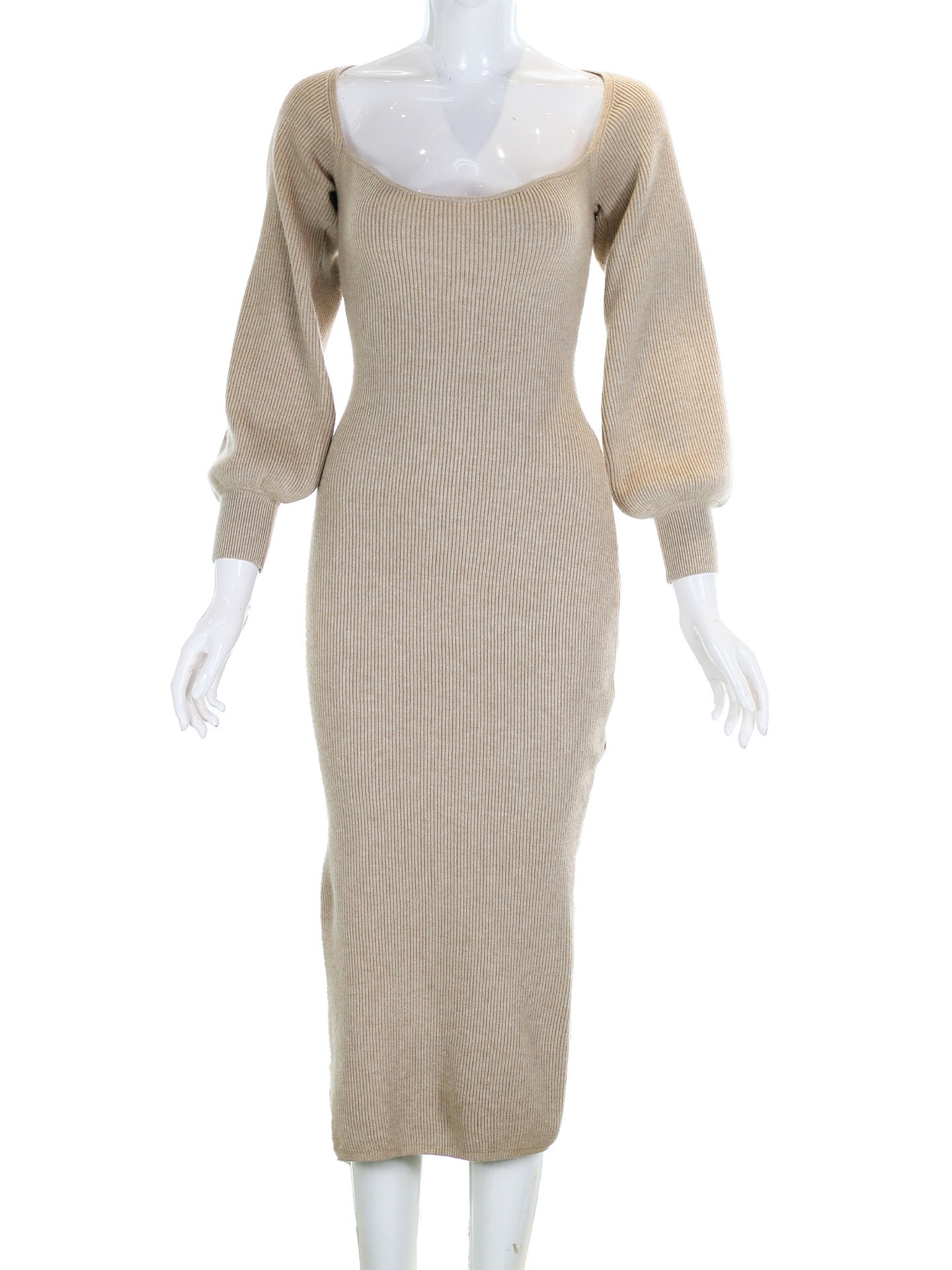 Women's Knitted Dress Sexy Elegant Slim Low-cut Dresses