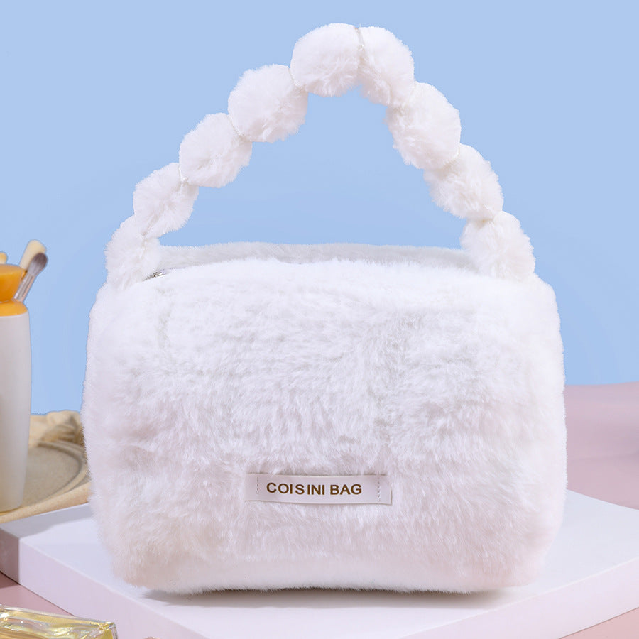 Capacity Plush Portable Good-looking Cosmetics Storage Cosmetic Bags