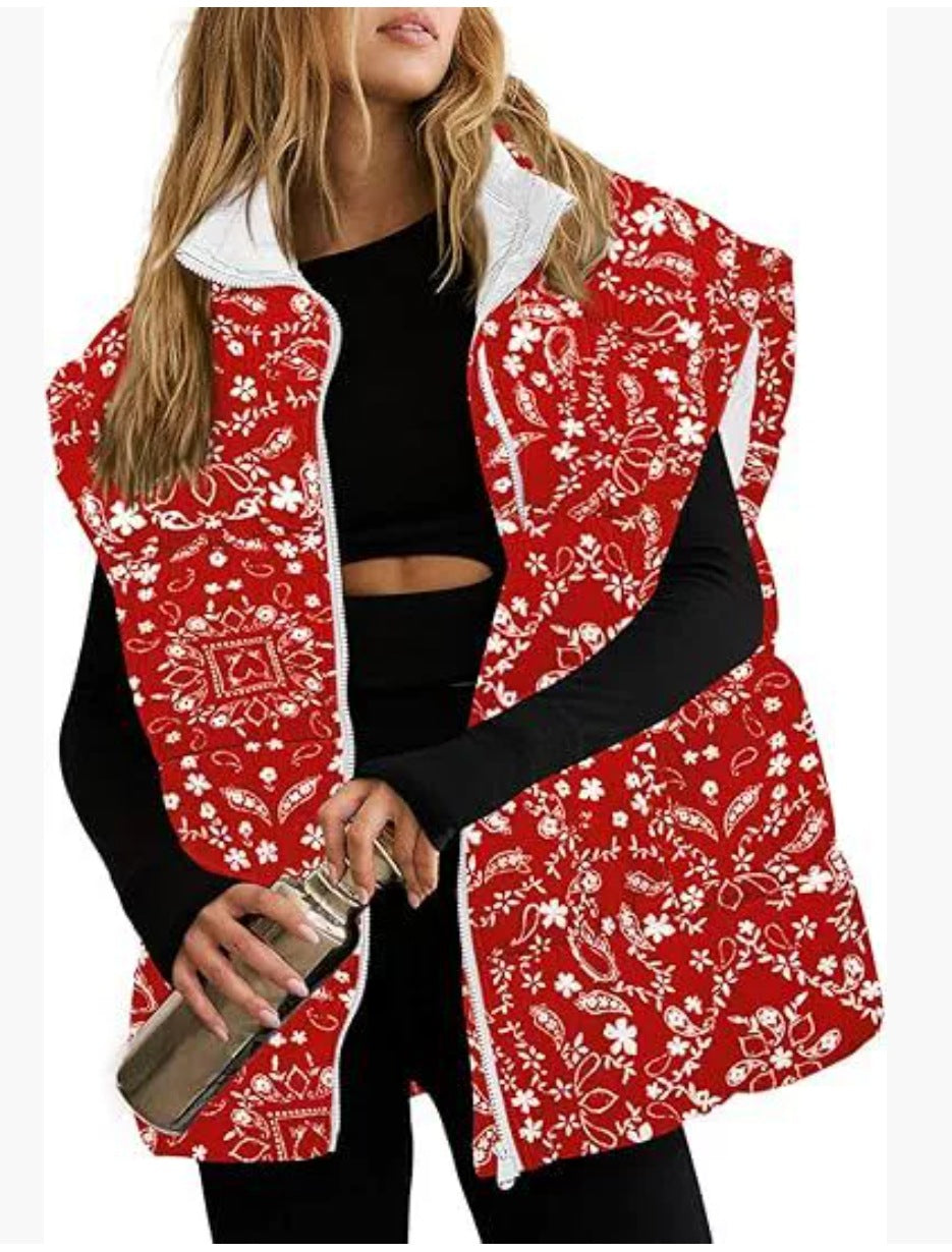 Women's Fashion Solid Color Zipper Pocket Stand-up Vests