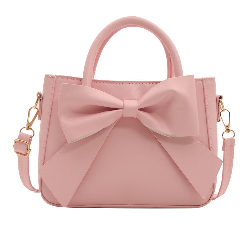 Women's Design Fashion Retro Bow Solid Color Shoulder Bags