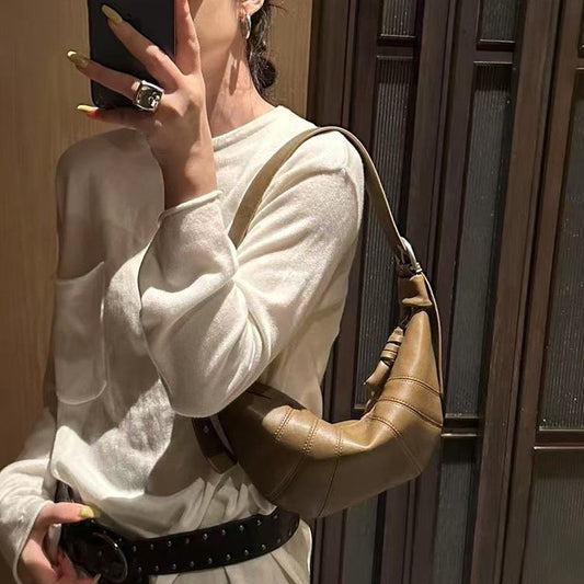 Durable Leather Versatile Croissant Advanced Dumpling Bags