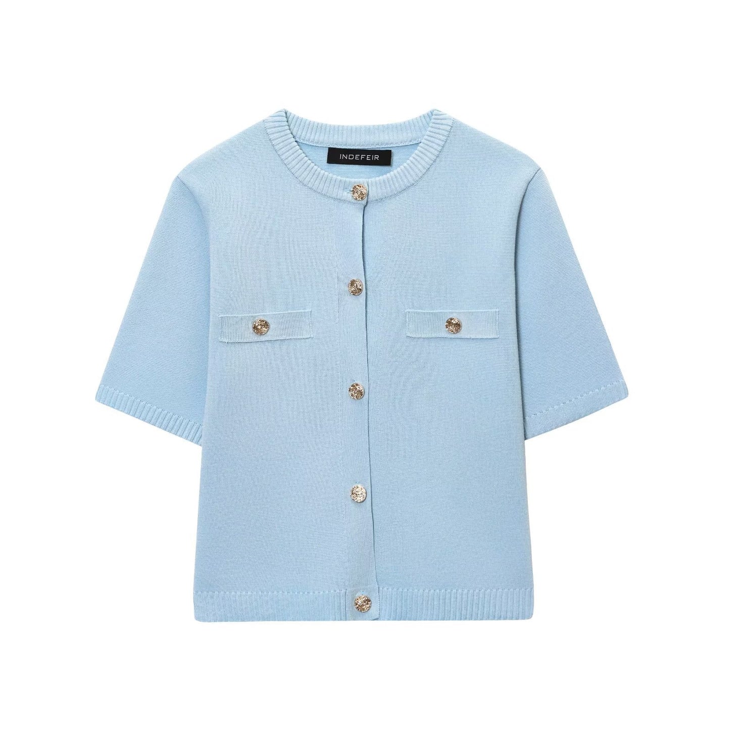 Women's Homemade Western Style Fashion Short-sleeved Knitted Knitwear