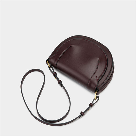 Women's Saddle Magnetic Snap Flip Line Decoration Crossbody Bags