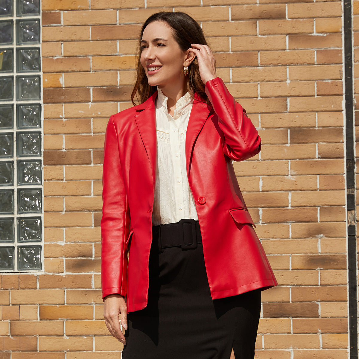 Women's Single Button Commute Leisure Solid Color Blazers