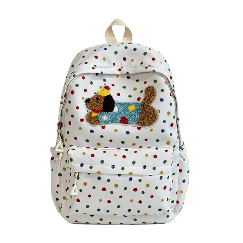 Dog Early High Trendy Polka Dot Large Backpacks