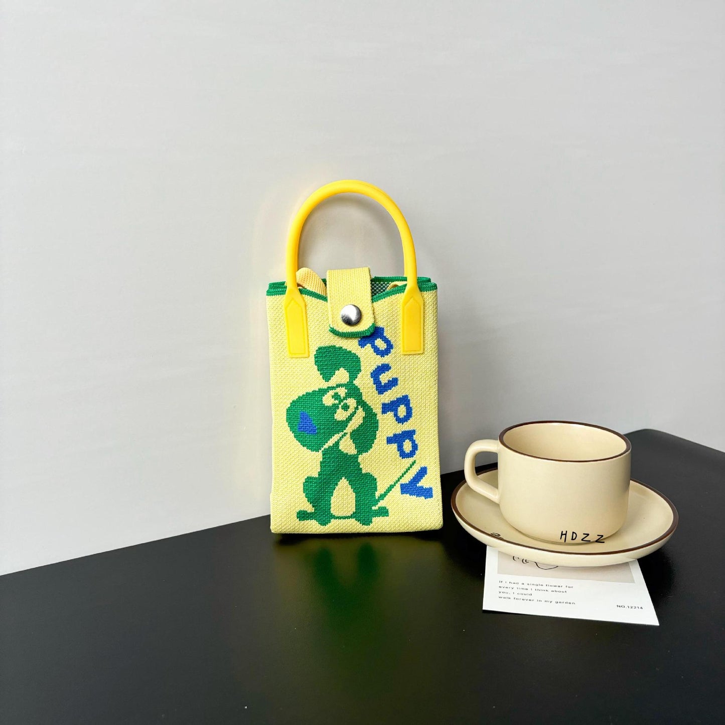 High Sense Mobile Cartoon Knitted Dopamine Bags