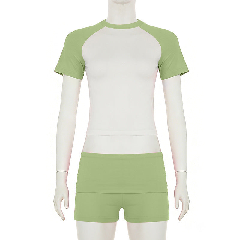 Comfortable Basic Sports Short-sleeved Solid Hair Fashion Casual Suit