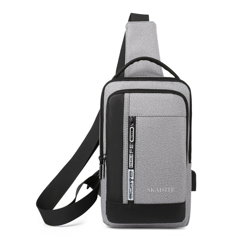 Men's Korean Style Nylon Cloth Waterproof Trendy Men's Chest Bags