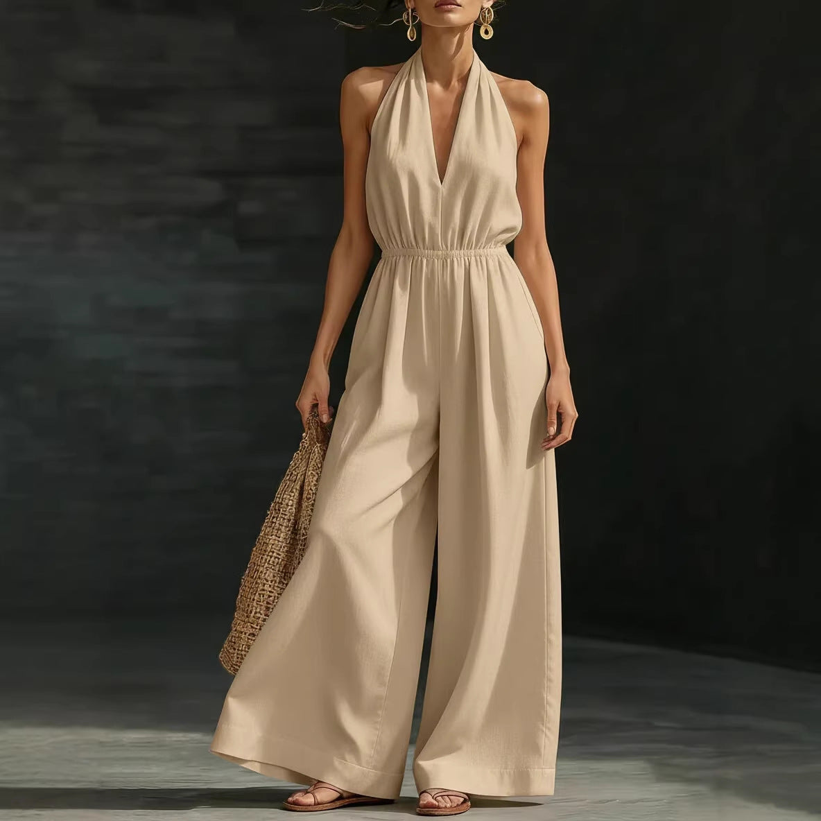 Women's Summer Halter Design Sense Graceful Fashionable Commuter Women's Jumpsuit/clothing