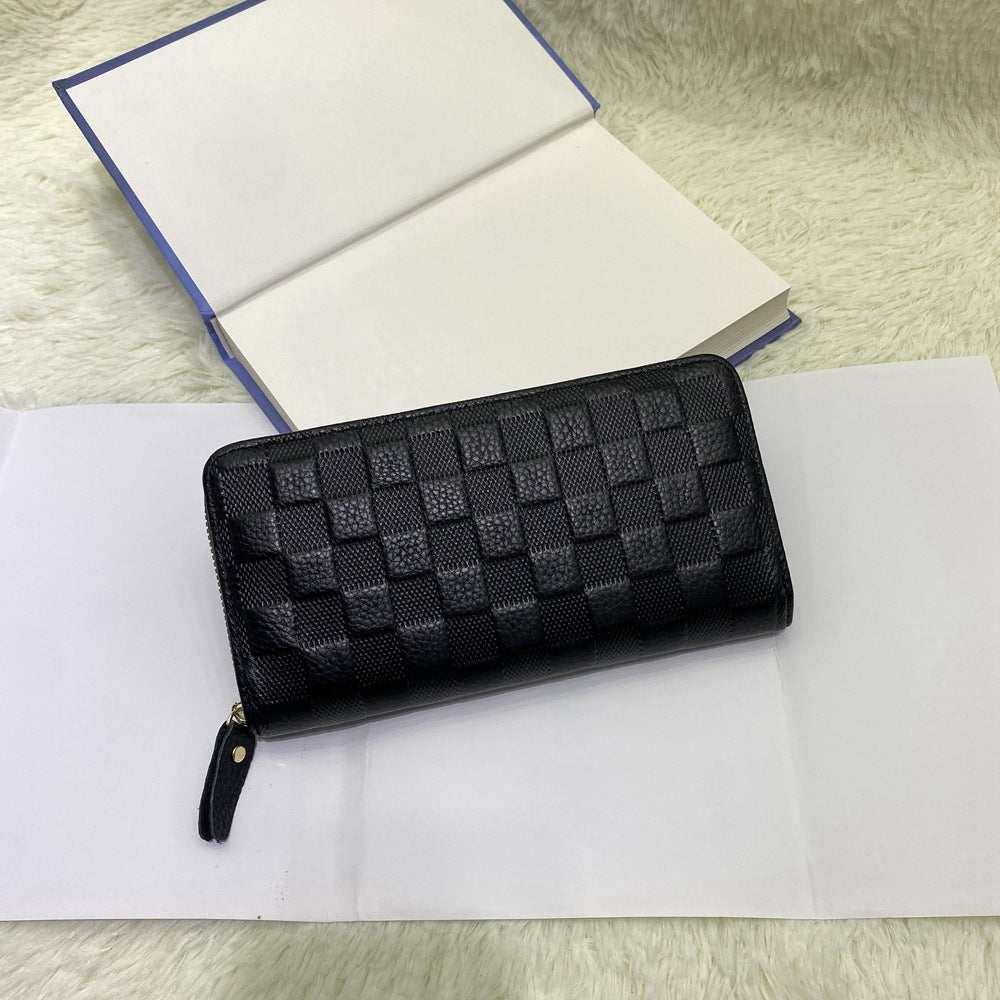Women's Long Classic Embossed Top Layer Cattlehide Leather Ladies Wallets