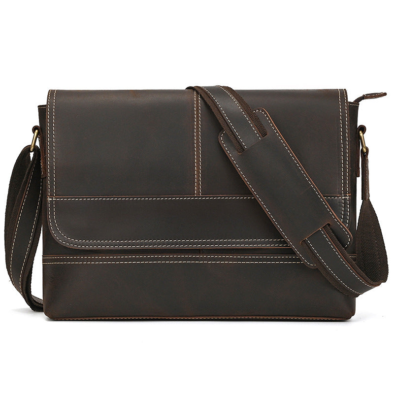 Men's Leather Crazy Horse First Layer Cowhide Men's Shoulder Bags