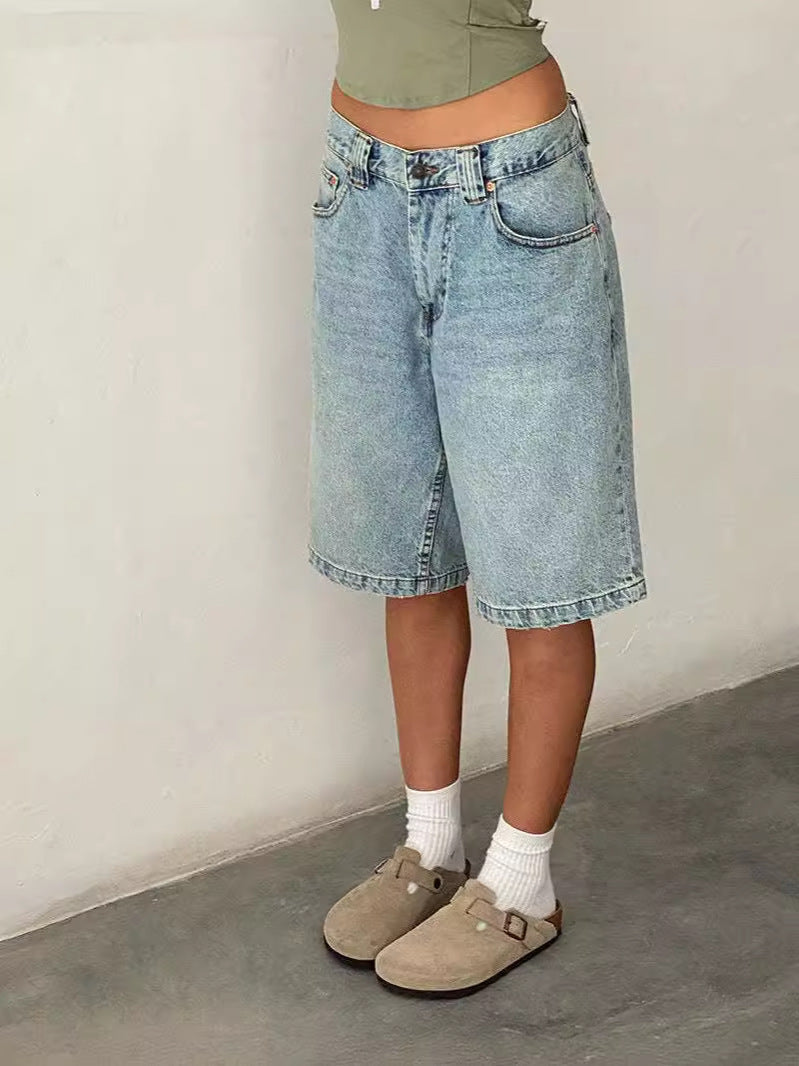 Women's Denim No Bomb Fitted Figure Flattering Shorts