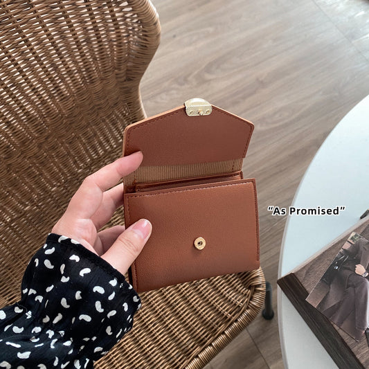 Women's Short Stone Pattern Retro Folding Ladies Wallets