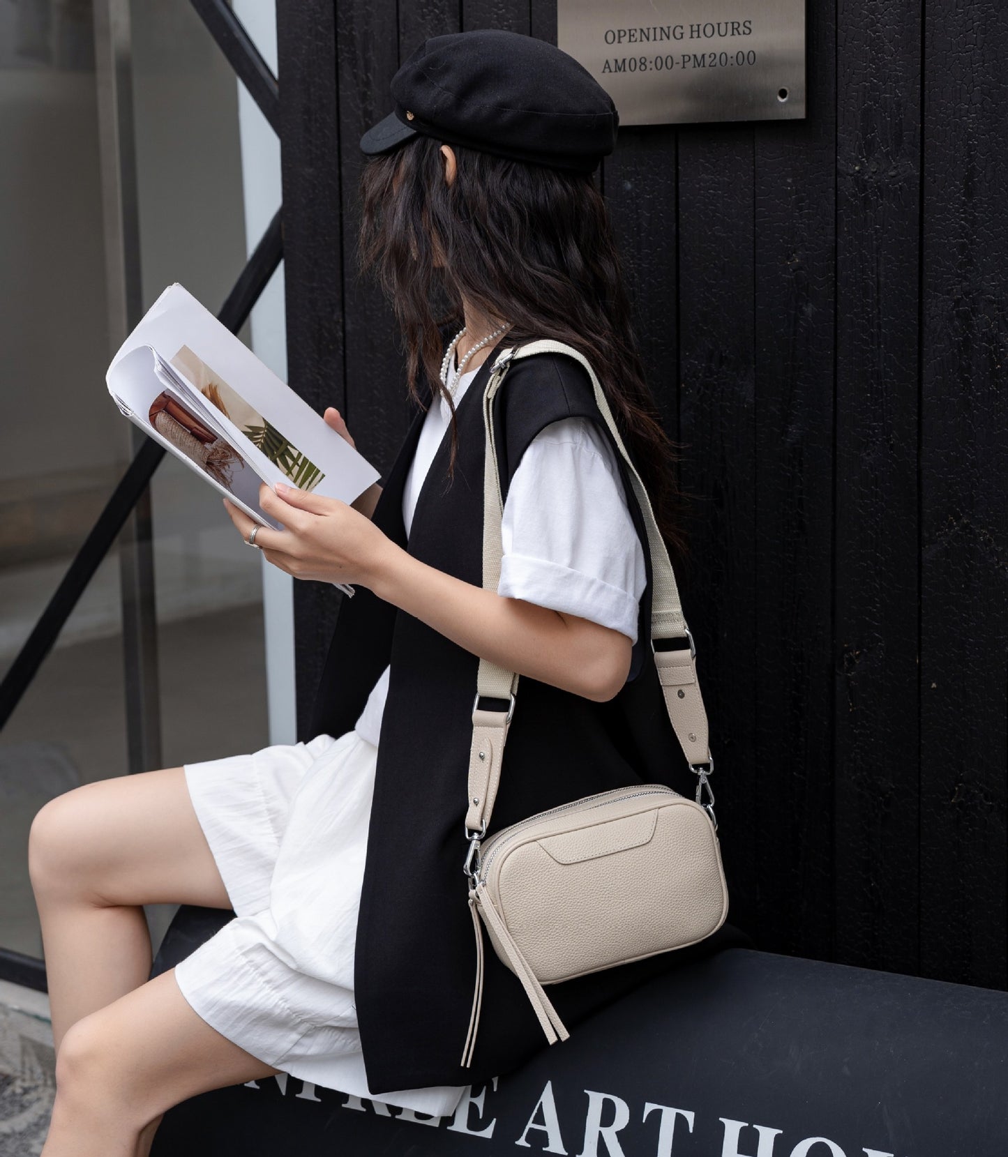 Elegant Women's Nine First Layer Cowhide Crossbody Bags