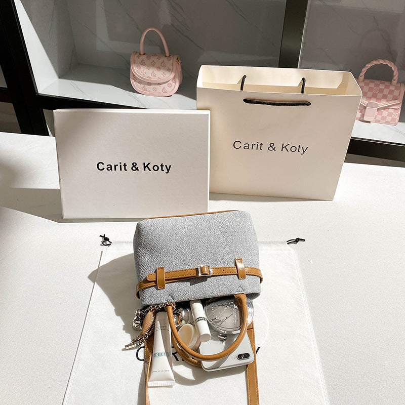 Niche Contrast Color Platinum High Sense Handbags