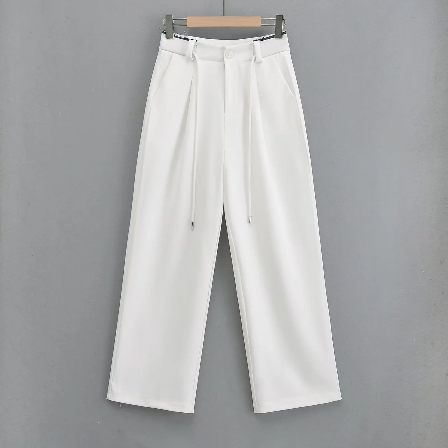 Women's High Waist Mopping Rough Edges Long Pants