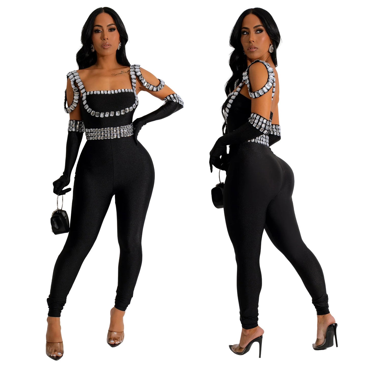 Women's Fashion Wear Sling Rhinestone Long Suits