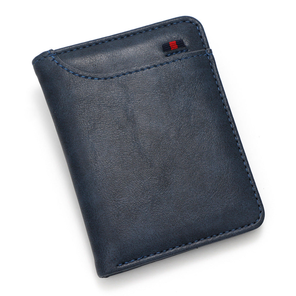 Men's Short Retro Two-fold Multiple Slots Oil Card Holder