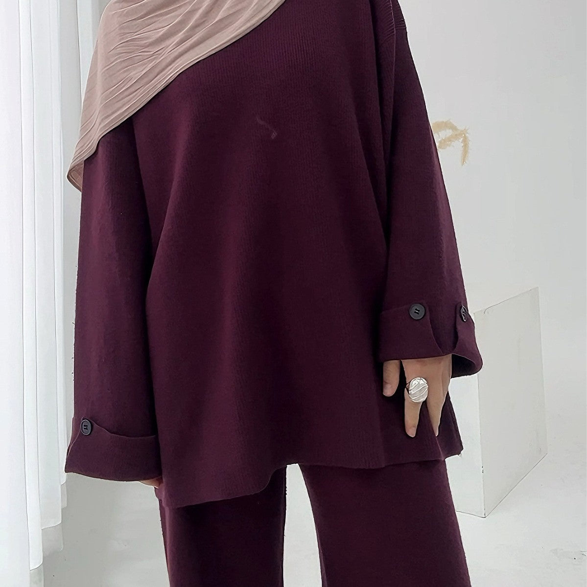 Turkey Thickened Knitting Set Solid Color Suits