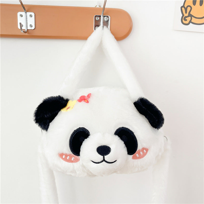 Bear Cat Head Plush Female Teenage Crossbody Bags