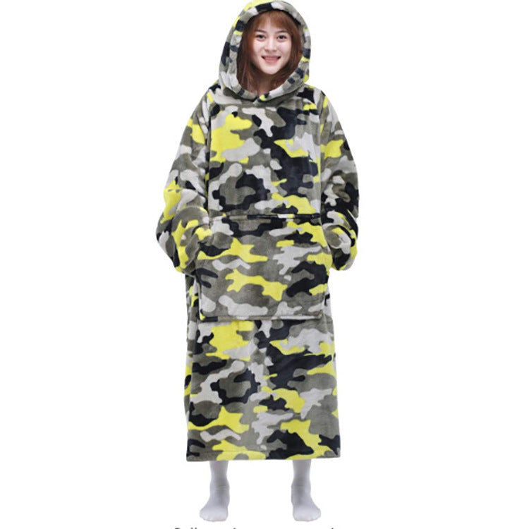 Women's Thread Flannel Thickened Warm Hooded Long Women's Sweater, Sweater
