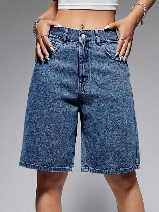 Women's Trendy Fashion Casual Straight 5-point Jeans