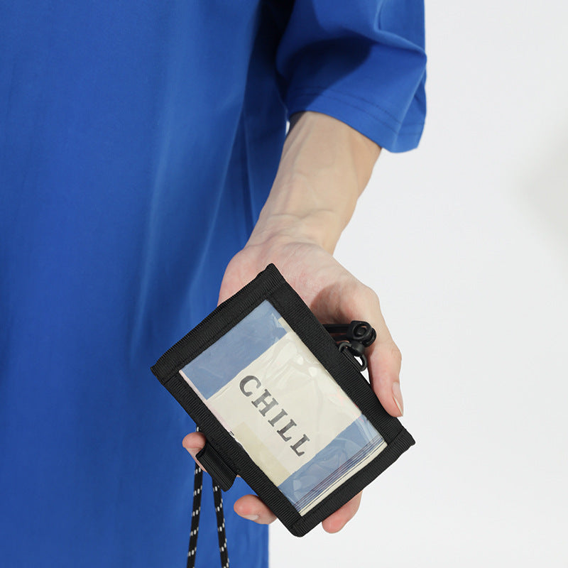 Street Fashion Halter Woven Color Matching Card Holder