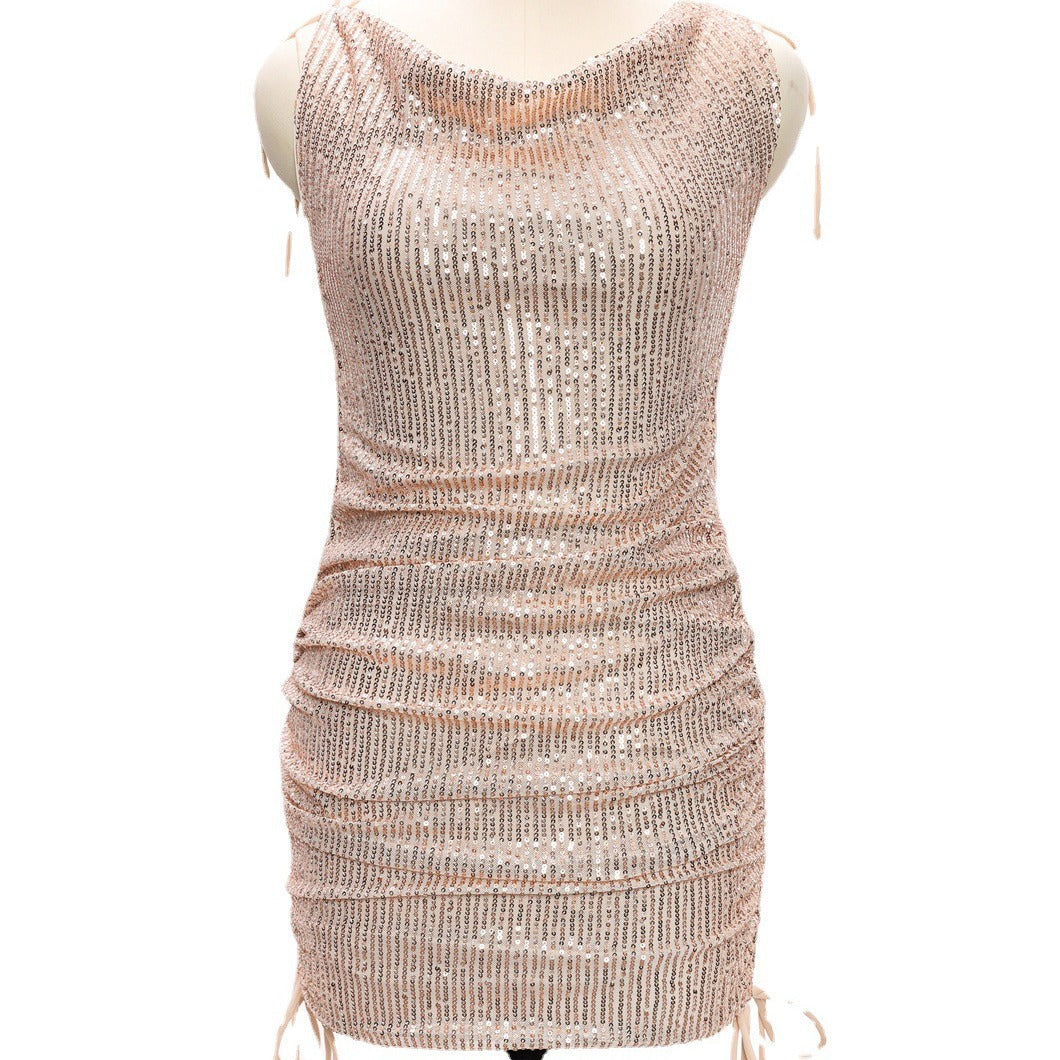 Hot Sequins Suspender Sexy Nightclub Party Tight Dress