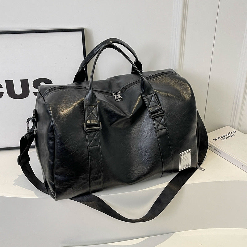 Women's & Men's & Portable High-grade Large Capacity Leather Travel Bags