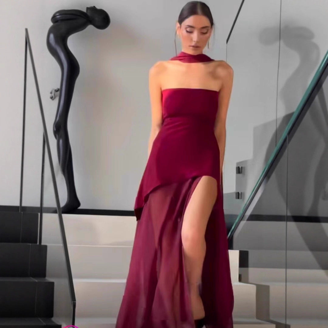 Tube Solid Color Long Dress With Dresses