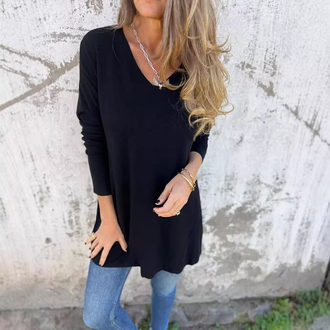 Graceful Creative Women's Solid Color Loose Tops
