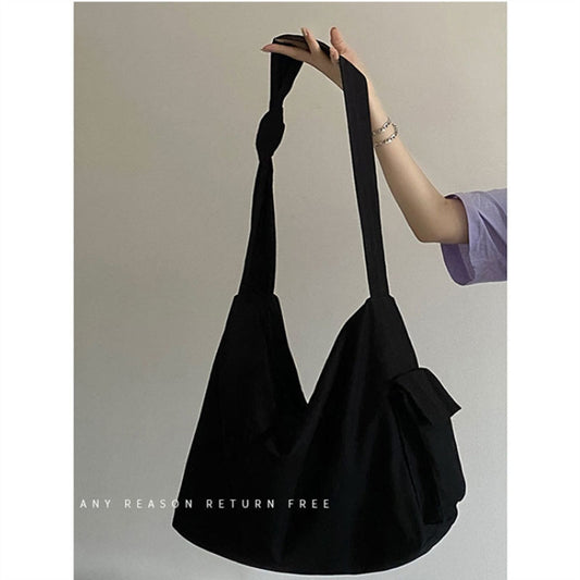 Female Korean Style Canvas Versatile Large Crossbody Bags